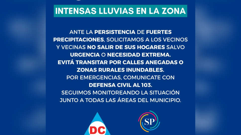 Solicitan precaución por las intensas lluvias Solicitan precaución por las intensas lluvias